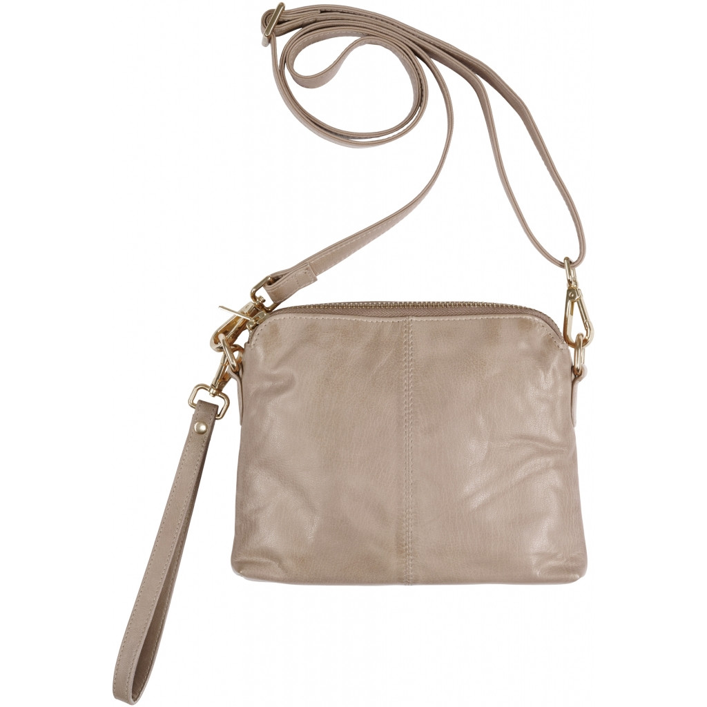 BTF Crossbody lys sand clutch i læder