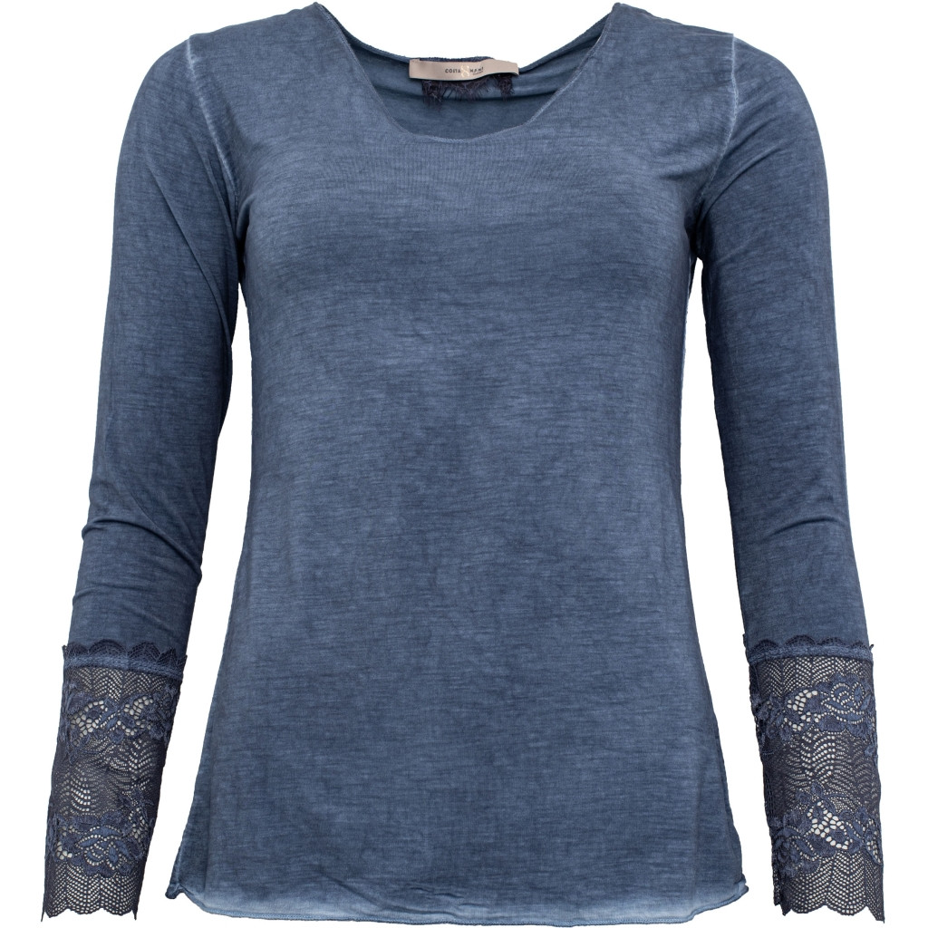 Costamani tætsiddende t-shirt i sandvasket blå