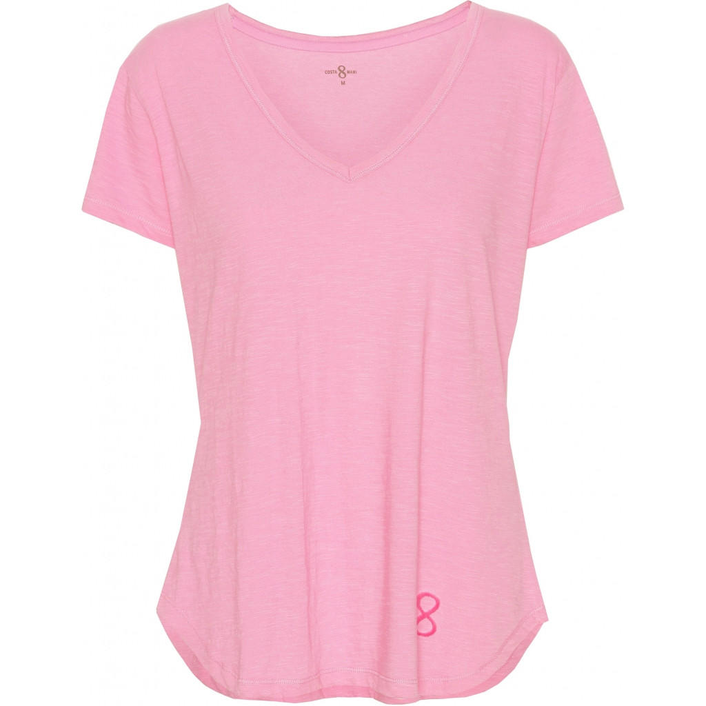 Costamani pink t-shirt med v-hals