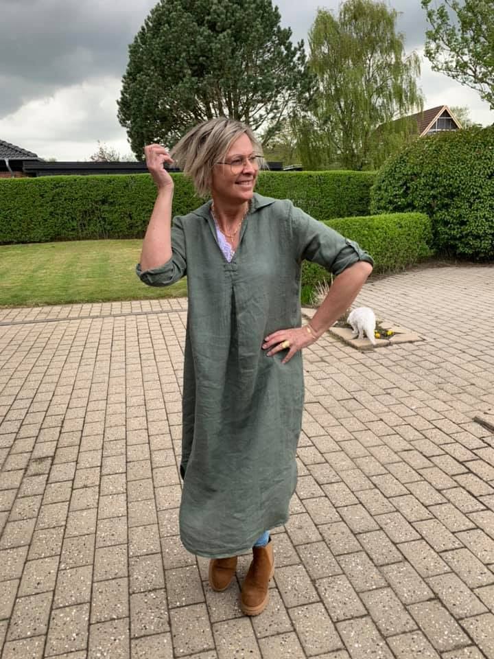 Cabana Living sort kjole i hør.