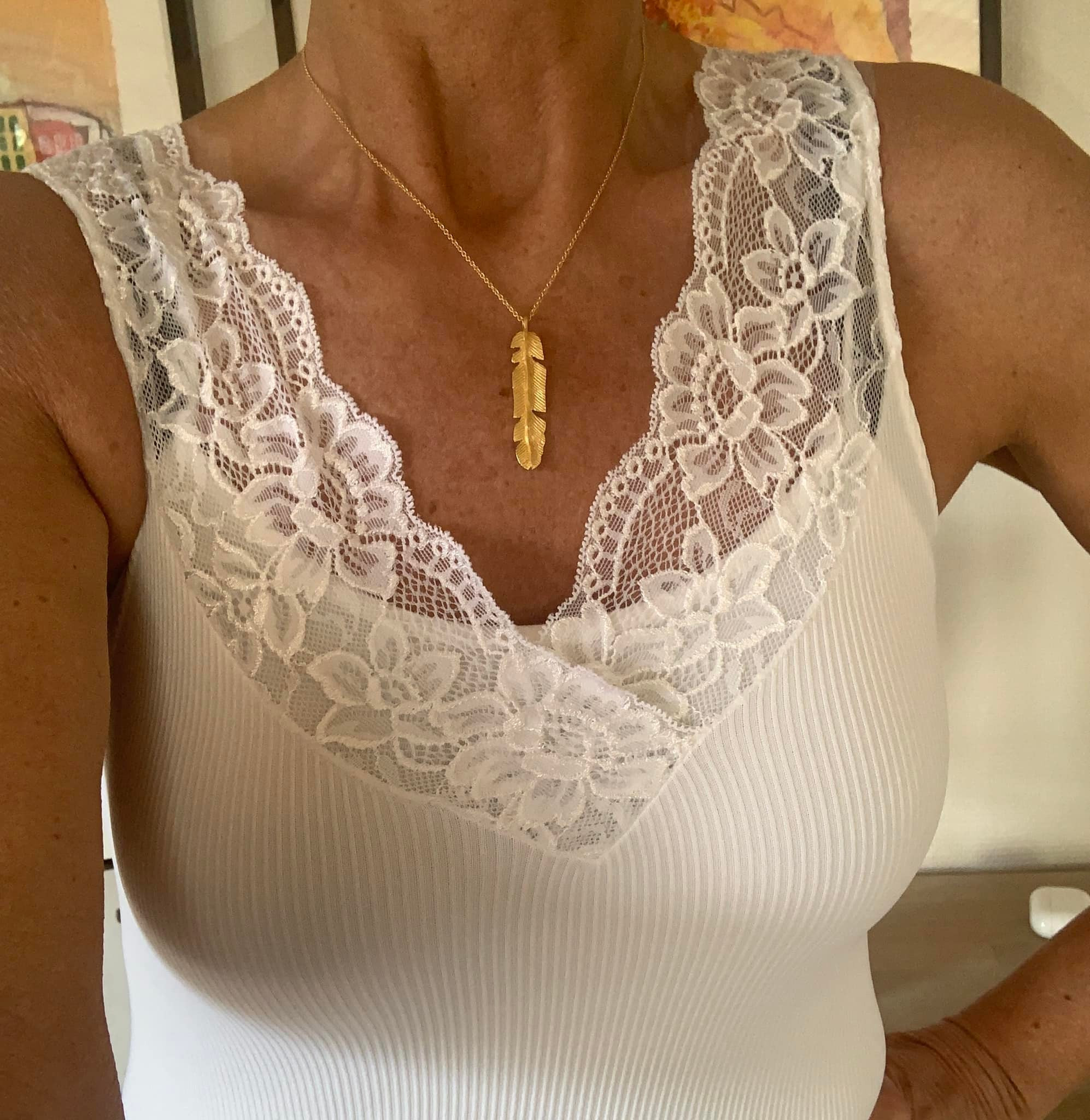 Tim & Simonsen hvid lace top. 