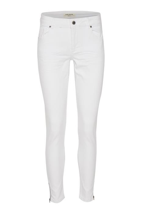 Denim Hunter hvide jeans med lynlås forneden