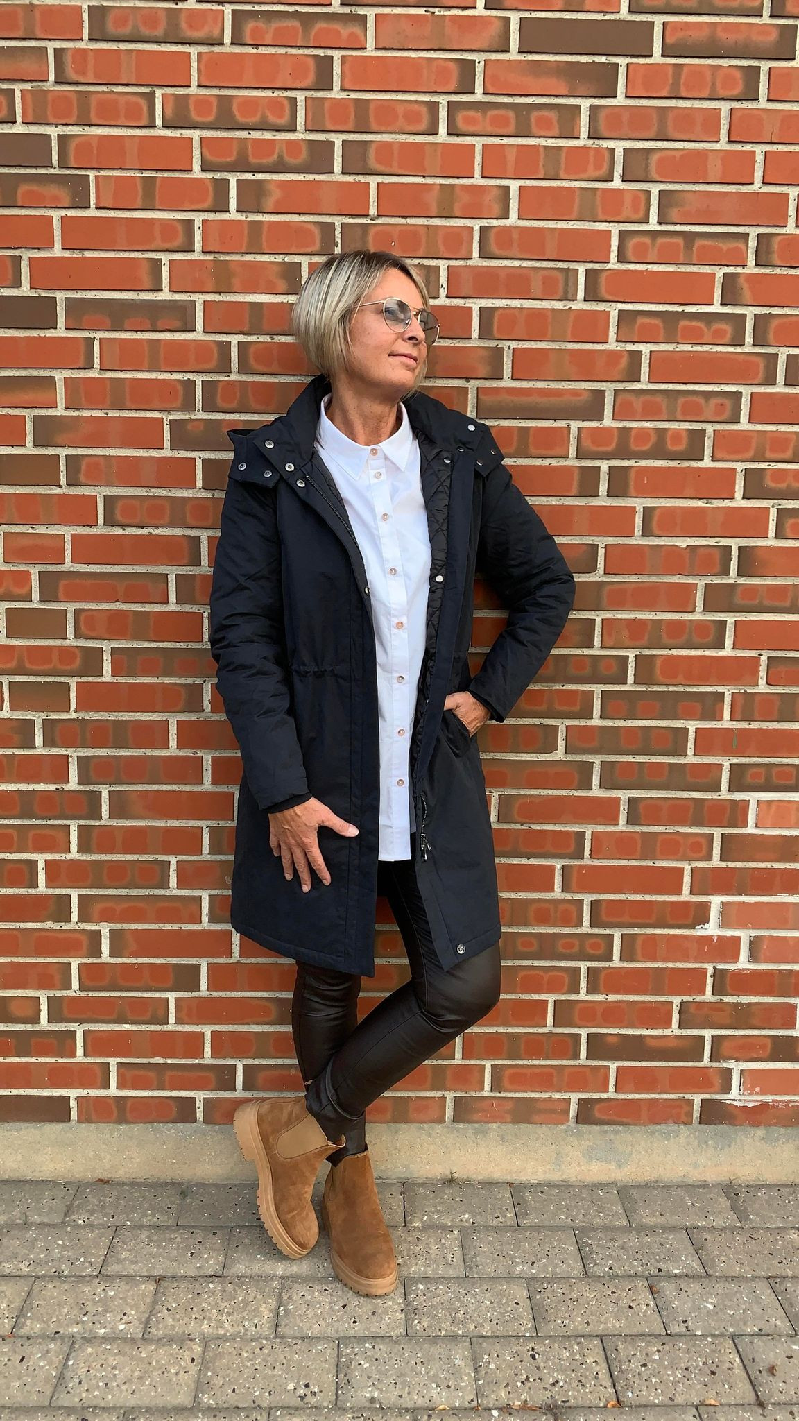 YAYA parkajakke i mørkeblå/sort