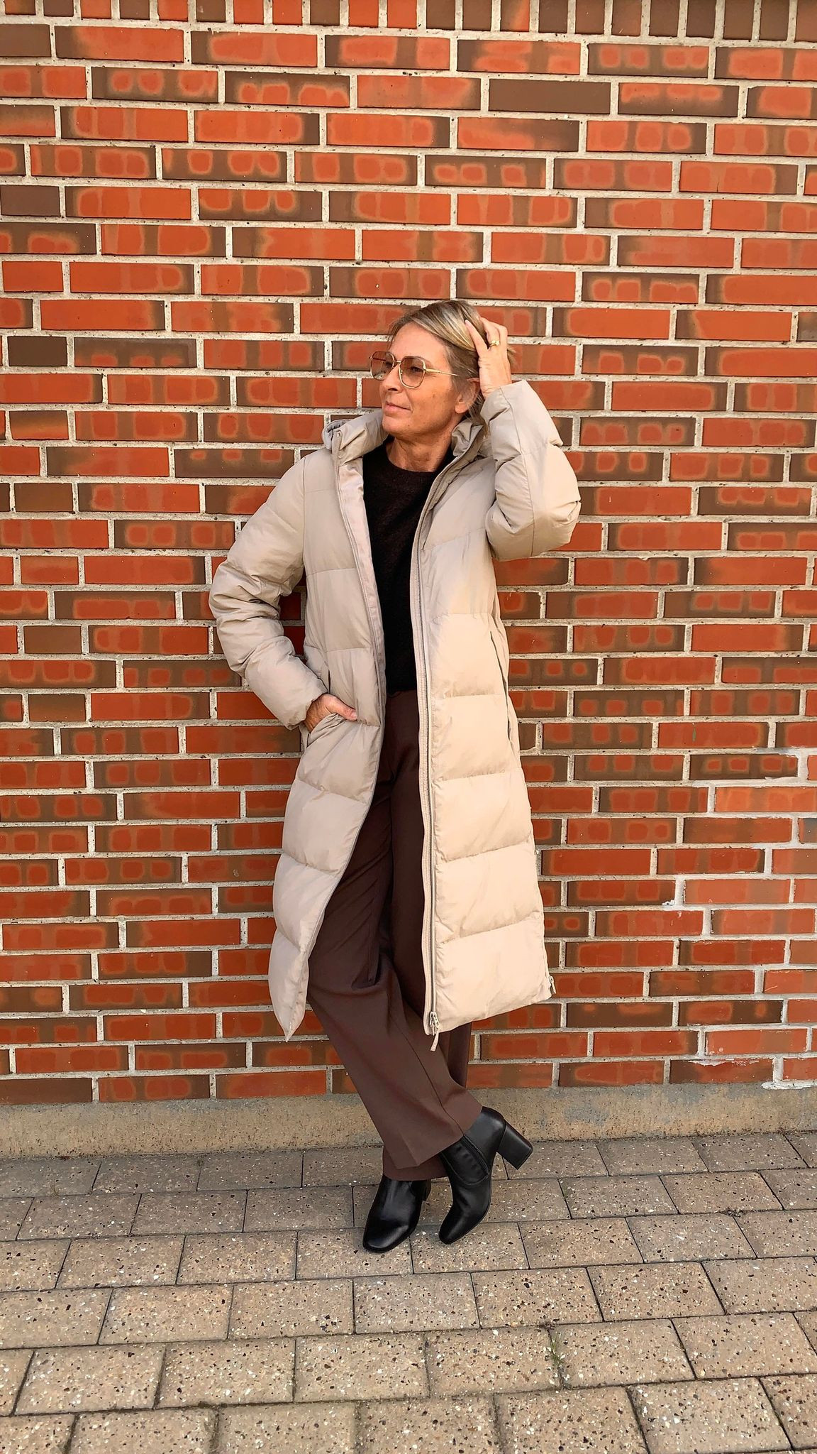 YAYA puffet vinterjakke i sand