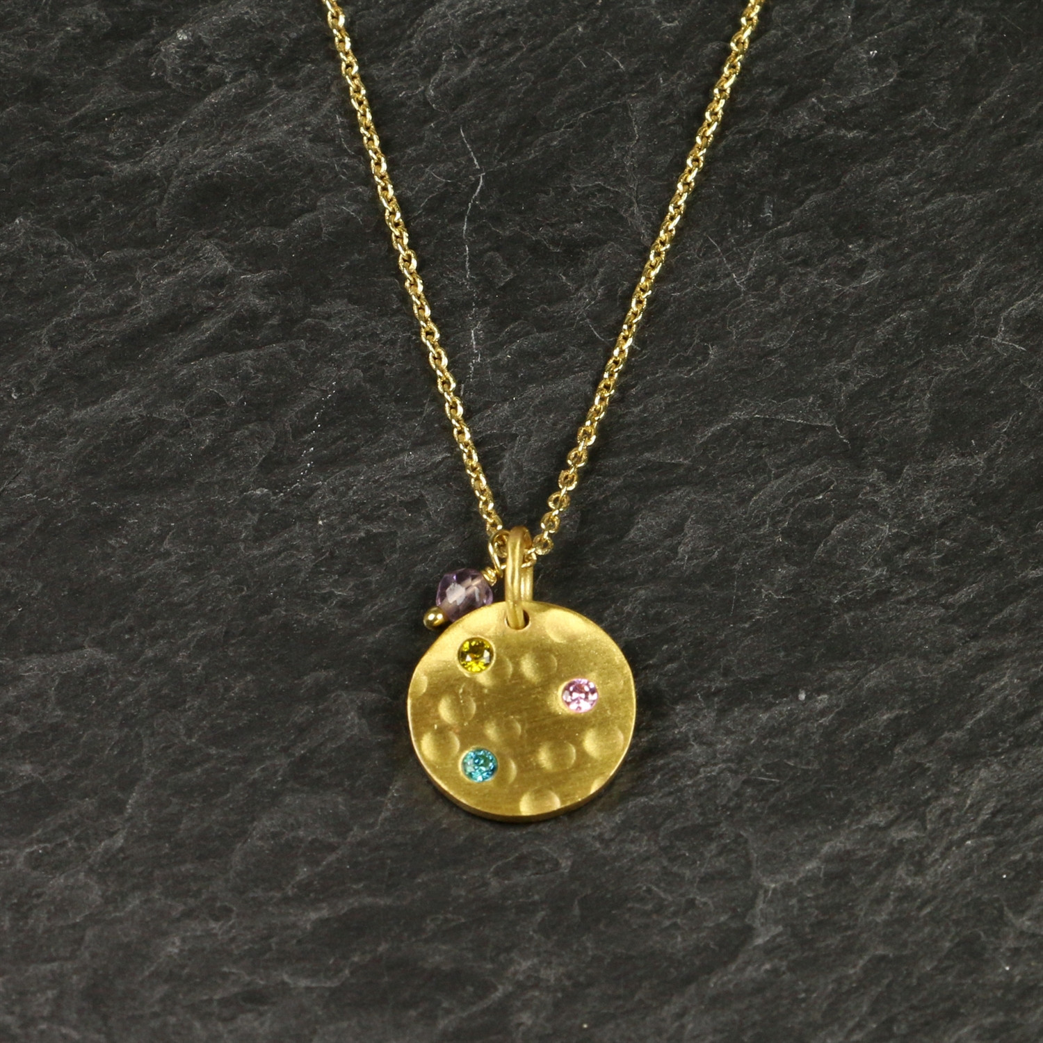 Pure By Nat Guldbelagt kæde m. amulet og sten