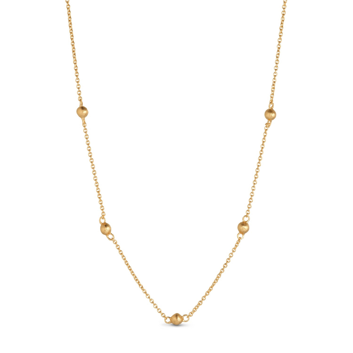 Pure by Nat kort kæde med kugle vedhæng 