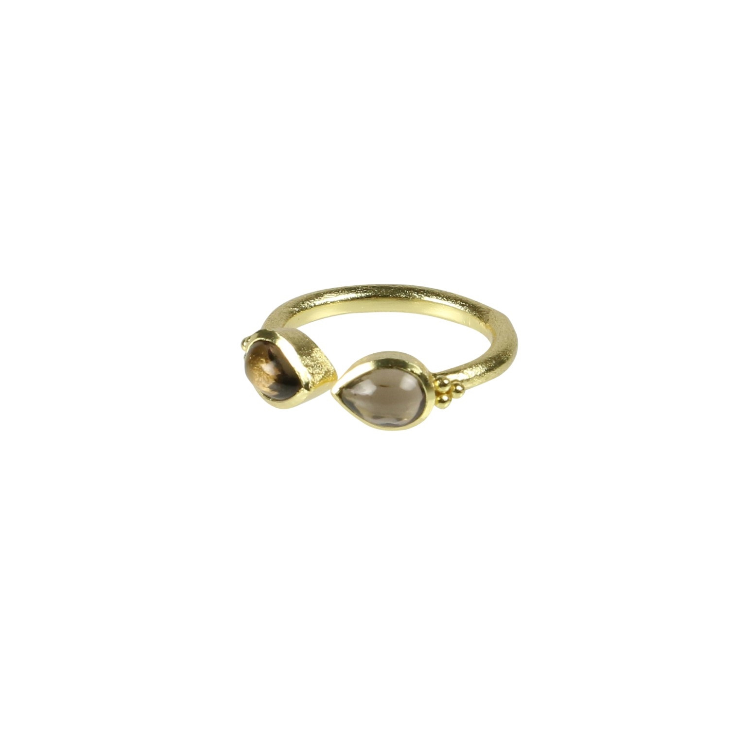 Pure By Nat guldbelagt ring i smoke