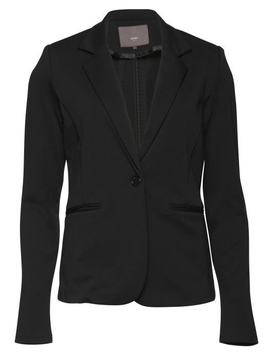 ICHI jersey blazer i sort