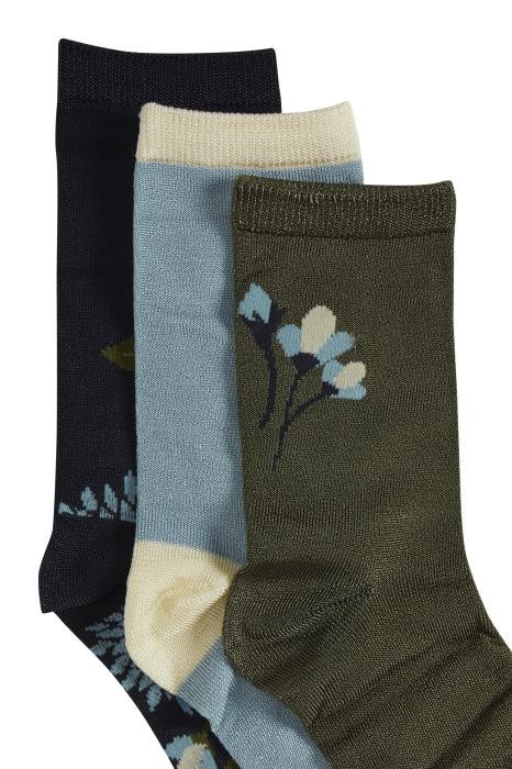 ICHI sokkeboks i blå farver med 3 par 