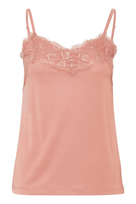 ICHI blondetop i mørk rosa