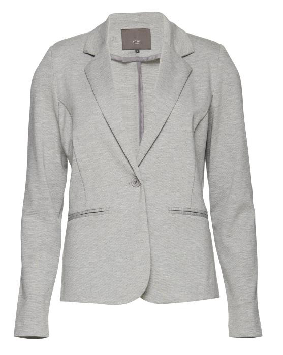 ICHI jersey blazer i lysegrå 