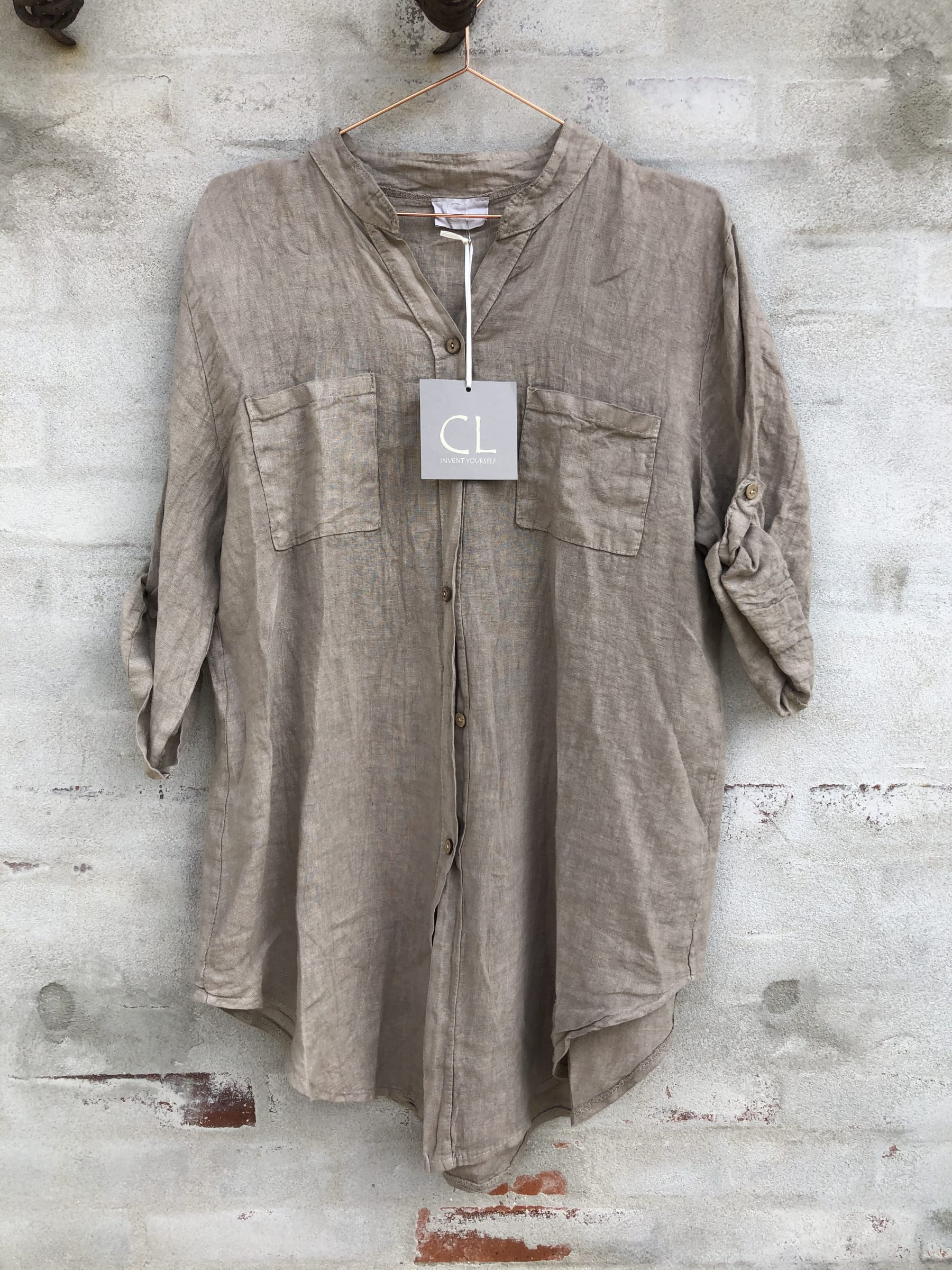 Cabana Living skjorte i mørk beige 