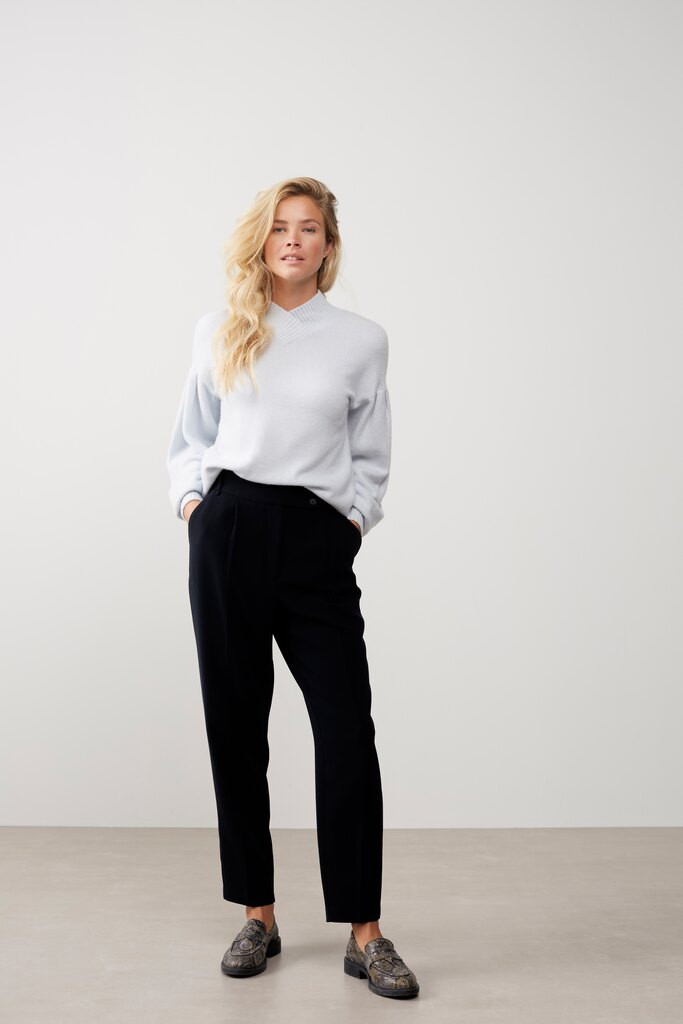 YAYA stilfulde bukser i mørkeblå/koksgrå