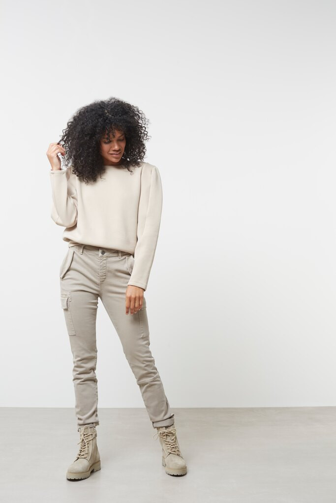 YAYA bukser i sand med masser af stræk 