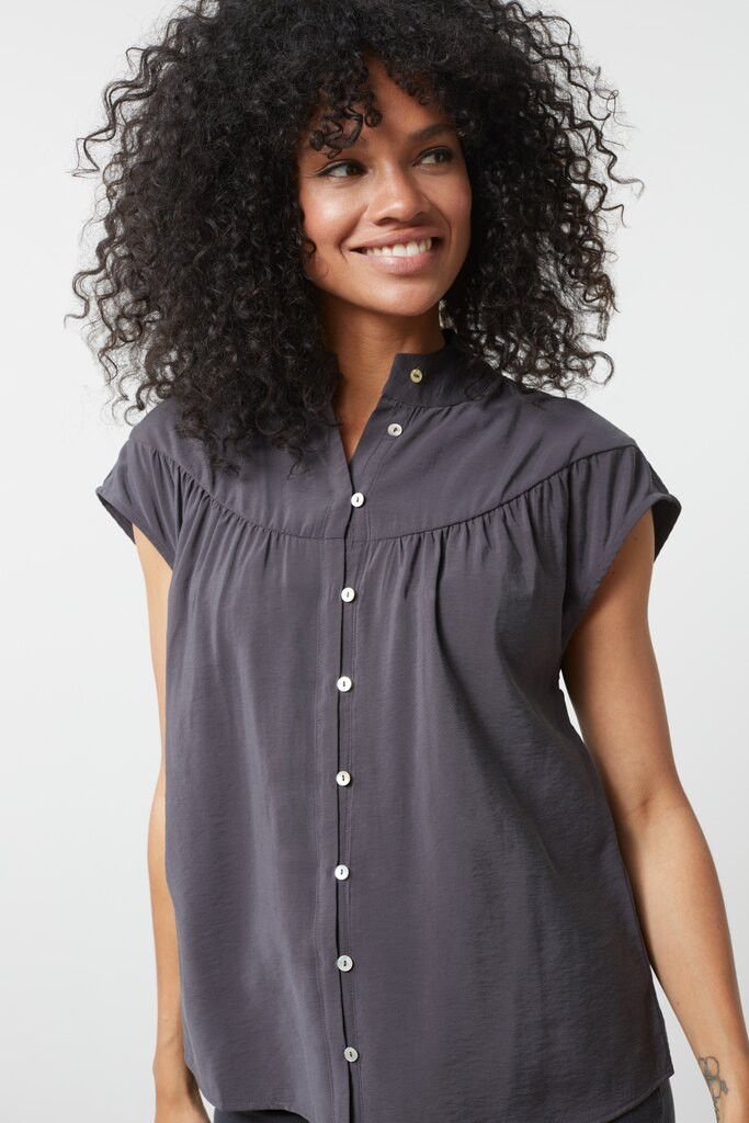 YAYA bluse sandvasket sort