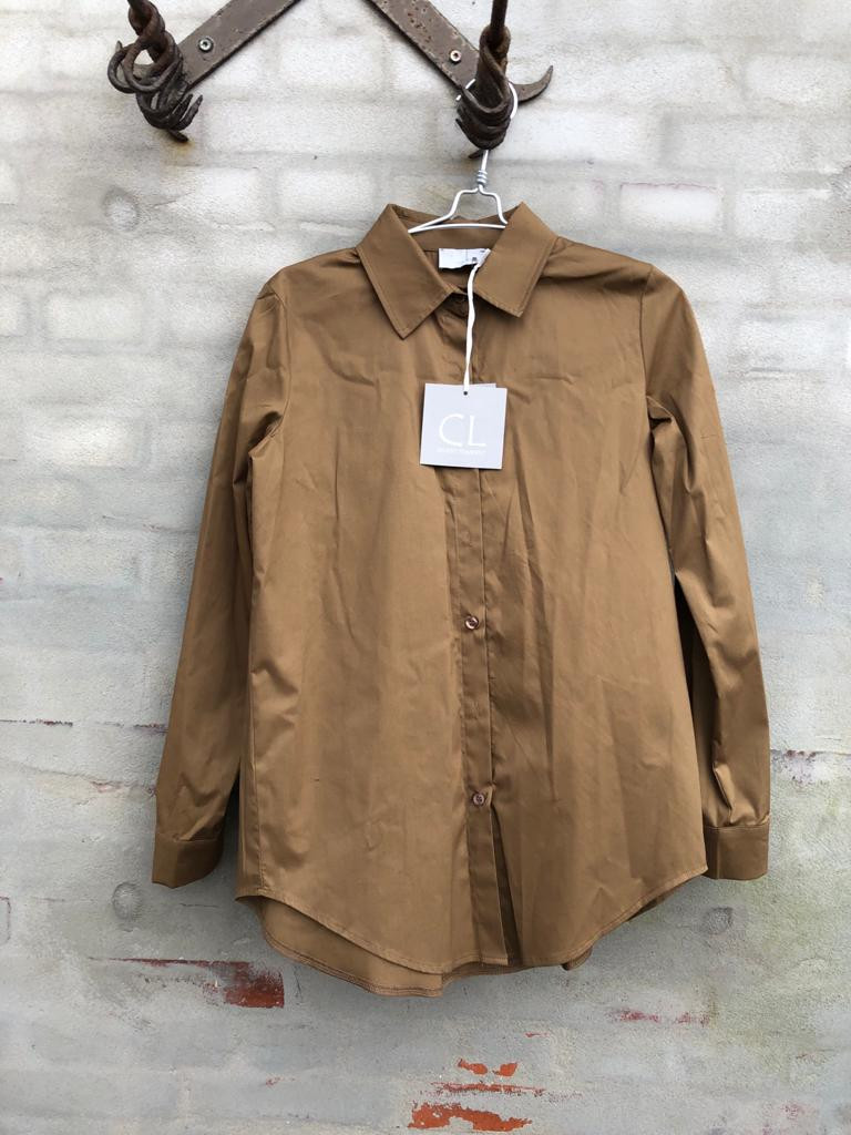 Cabana Living mørk camel skjorte