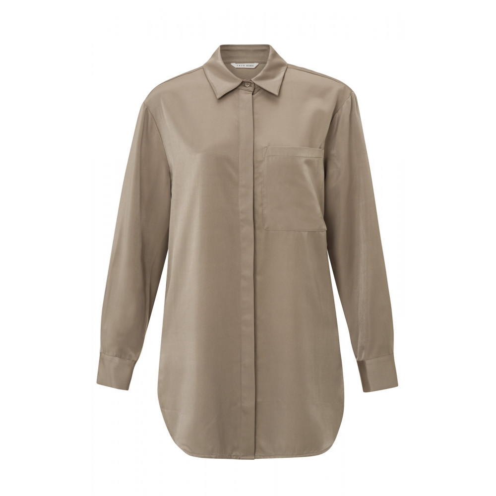 YAYA raffinerede sand satinbluse 
