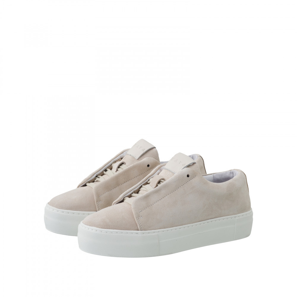 YAYA ruskindssneaker i sand