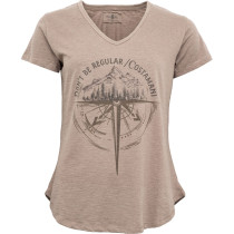 Costamani t-shirt i sand med motiv kompas foran.