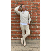 YAYA sweater i sand meleret blødt garn. 