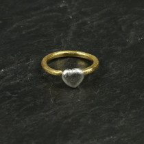 Pure By Nat Guldbelagt ring m. sølv belagt hjerte