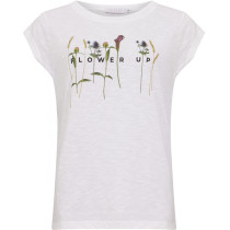 Coster Copenhagen t-shirt i hvid med blomster foran 