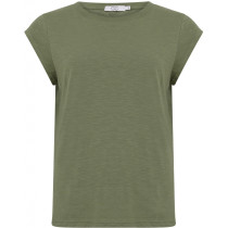 COSTER TEE i støvet grøn med rund hals