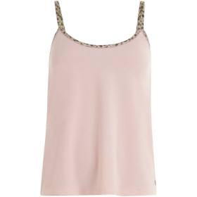 Coster Copenhagen mørk rosa top med leopard kant