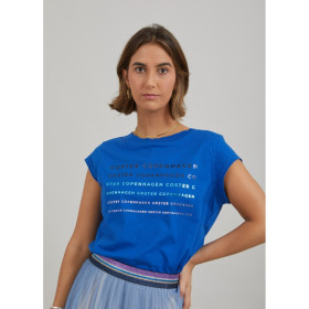 Coster Copenhagen blå t-shirt med skrift