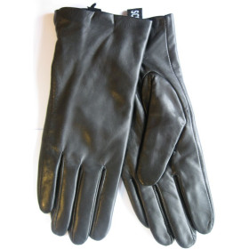 Skindhandske i sort med fingertouch