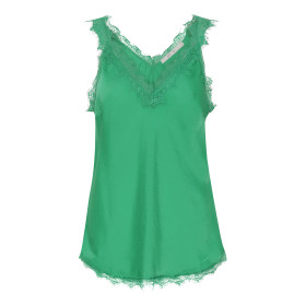 Costa Mani top med blondekant i græsgrøn