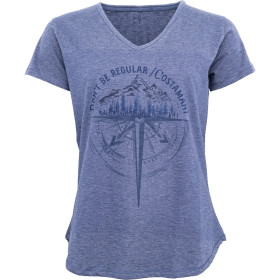 Costamani t-shirt i blå med motiv kompas foran.