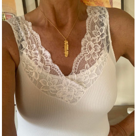 Tim & Simonsen hvid lace top. 