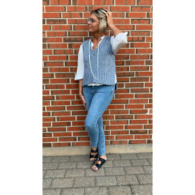 Coster lyseblå alpaca vest