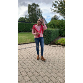 COSTER CPH t-shirt i rosa med striber