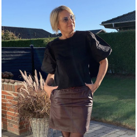 Depeche bordeaux lammeskinds nederdel 