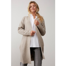 YAYA lang cardigan i sand/grå farve